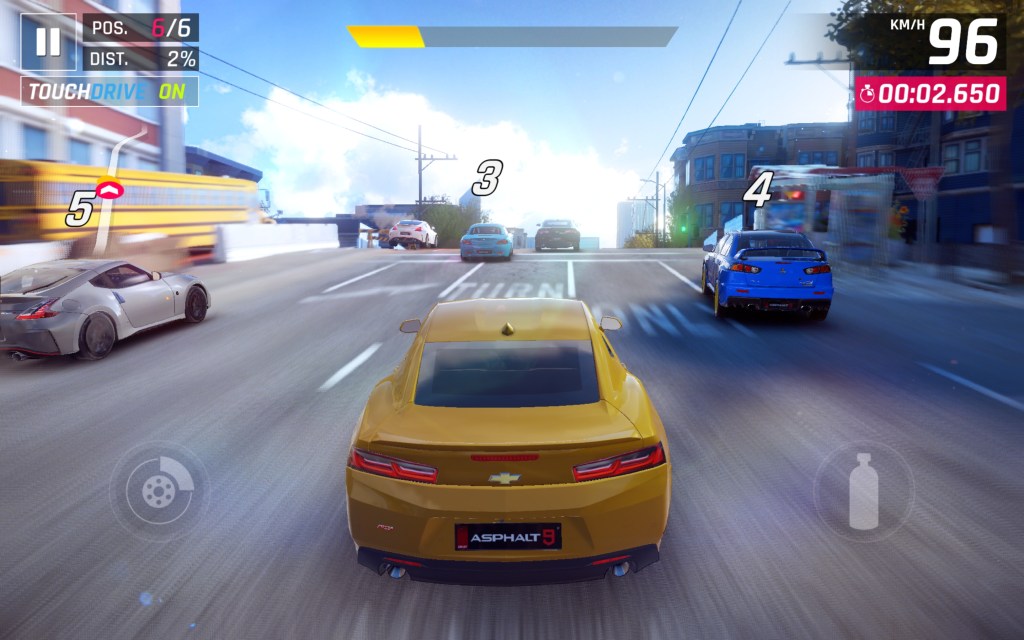 Asphalt 9 driving screenshot on Pad 6